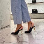 YSL Saint Laurent Opyum Heel Black Gold Slingback Pumps with OG Box – Premium First Copy - Image 6