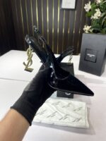 YSL Saint Laurent Opyum Heel Black Gold Slingback Pumps with OG Box – Premium First Copy - Image 4