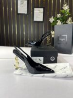 YSL Saint Laurent Opyum Heel Black Gold Slingback Pumps with OG Box – Premium First Copy - Image 3