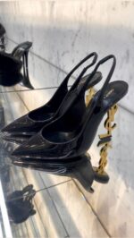 YSL Saint Laurent Opyum Heel Black Gold Slingback Pumps with OG Box – Premium First Copy - Image 2